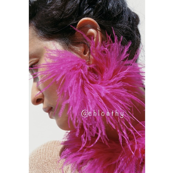 Zara FEATHER EARRINGS - Picture 1 of 5